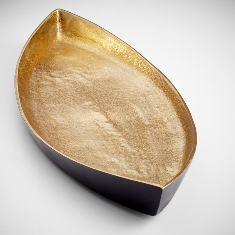 Cyan 10619 Tray, Matt Black And Gold