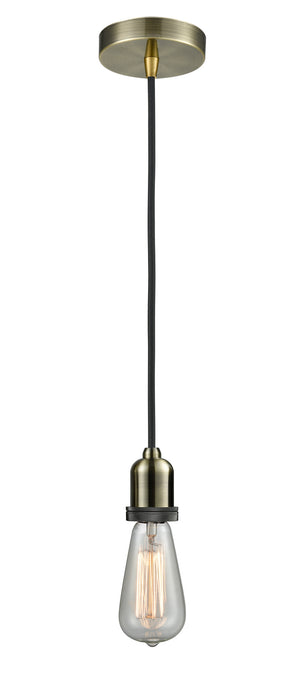 Innovations 100AB-10BK-0AB One Light Mini Pendant, Antique Brass