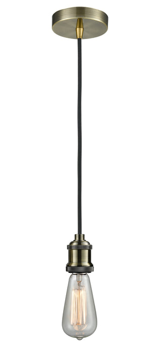 Innovations 100AB-10BK-1AB One Light Mini Pendant, Antique Brass