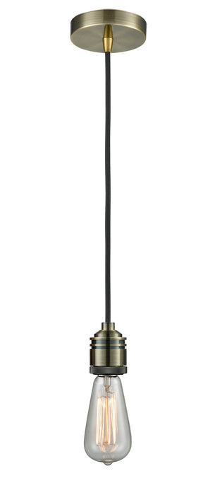 Innovations 100AB-10BK-2AB One Light Mini Pendant, Antique Brass