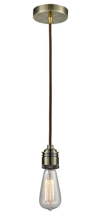 Innovations 100AB-10BR-2AB One Light Mini Pendant, Antique Brass