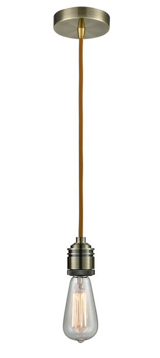 Innovations 100AB-10CR-2AB One Light Mini Pendant, Antique Brass
