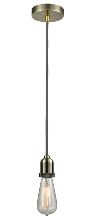 Innovations 100AB-10GY-0AB One Light Mini Pendant, Antique Brass
