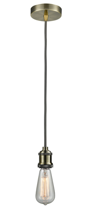 Innovations 100AB-10GY-1AB One Light Mini Pendant, Antique Brass