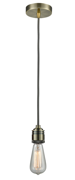 Innovations 100AB-10GY-2AB One Light Mini Pendant, Antique Brass