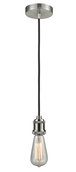 Innovations 100SN-10BK-1SN One Light Mini Pendant, Satin Nickel