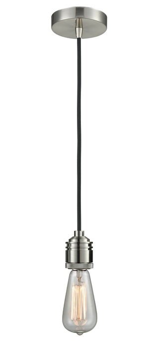 Innovations 100SN-10BK-2SN One Light Mini Pendant, Satin Nickel