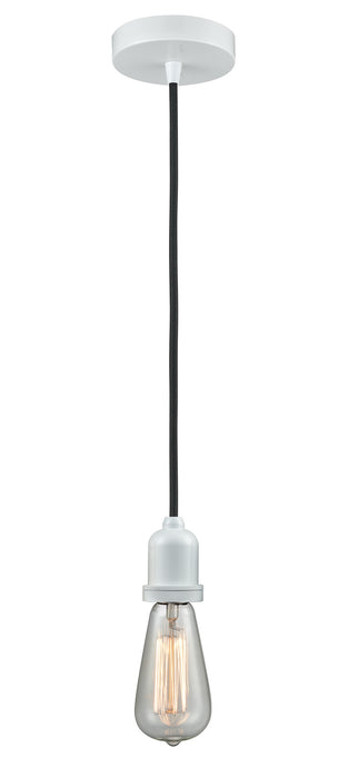 Innovations 100W-10BK-0W One Light Mini Pendant, White