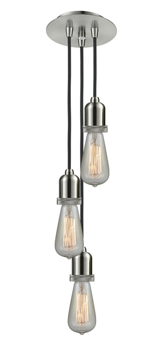 Innovations 103SN-10BK-0SN Three Light Pendant, Brushed Satin Nickel