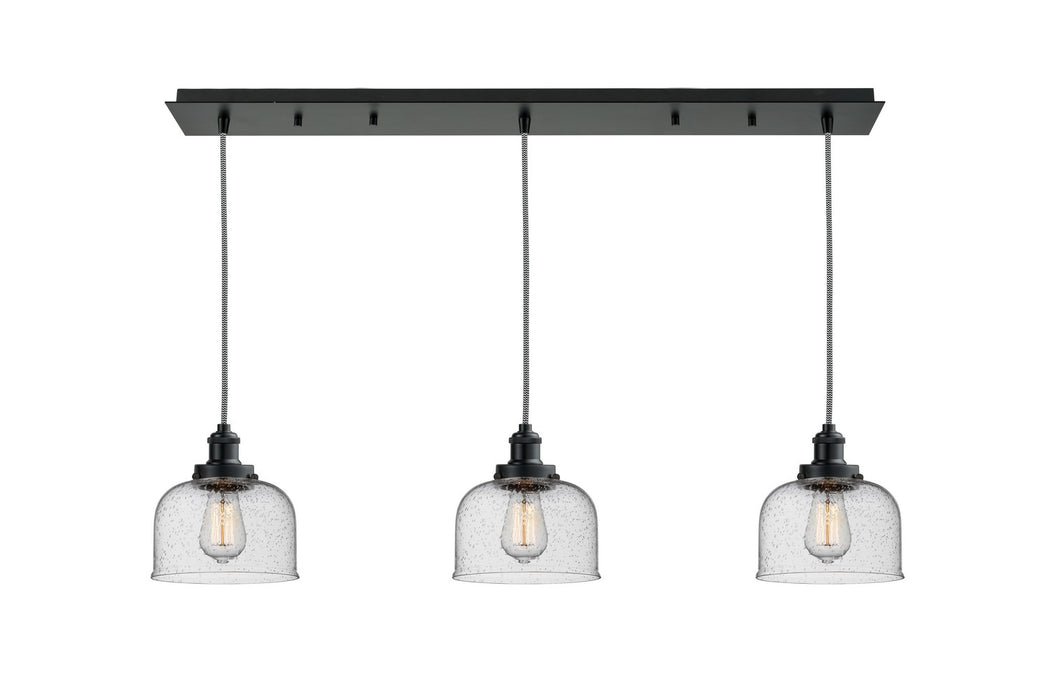 Innovations 123BK-10BW-1H-BK-G74 Three Light Pendant, Matte Black