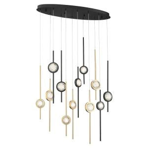 Eurofase 39466-037 LED Chandelier, Gold-Black