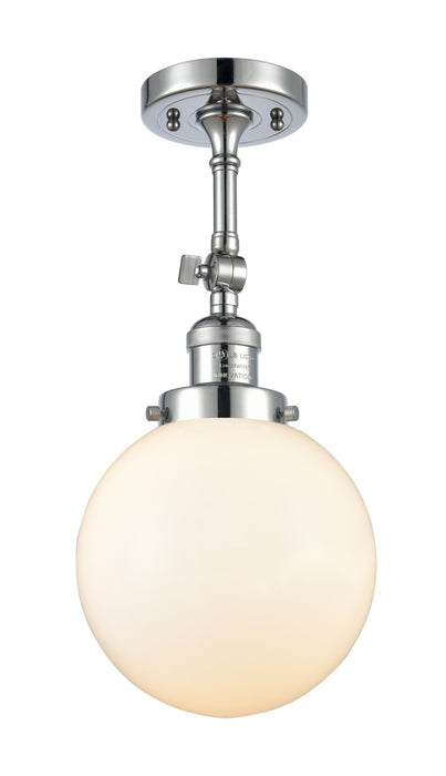 Innovations 201F-PC-G201-8-LED LED Semi-Flush Mount, Polished Chrome