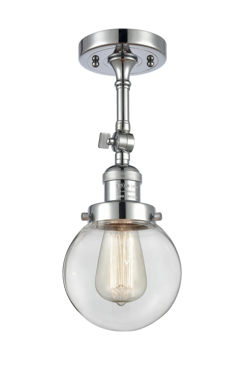 Innovations 201F-PC-G202-6-LED LED Semi-Flush Mount, Polished Chrome
