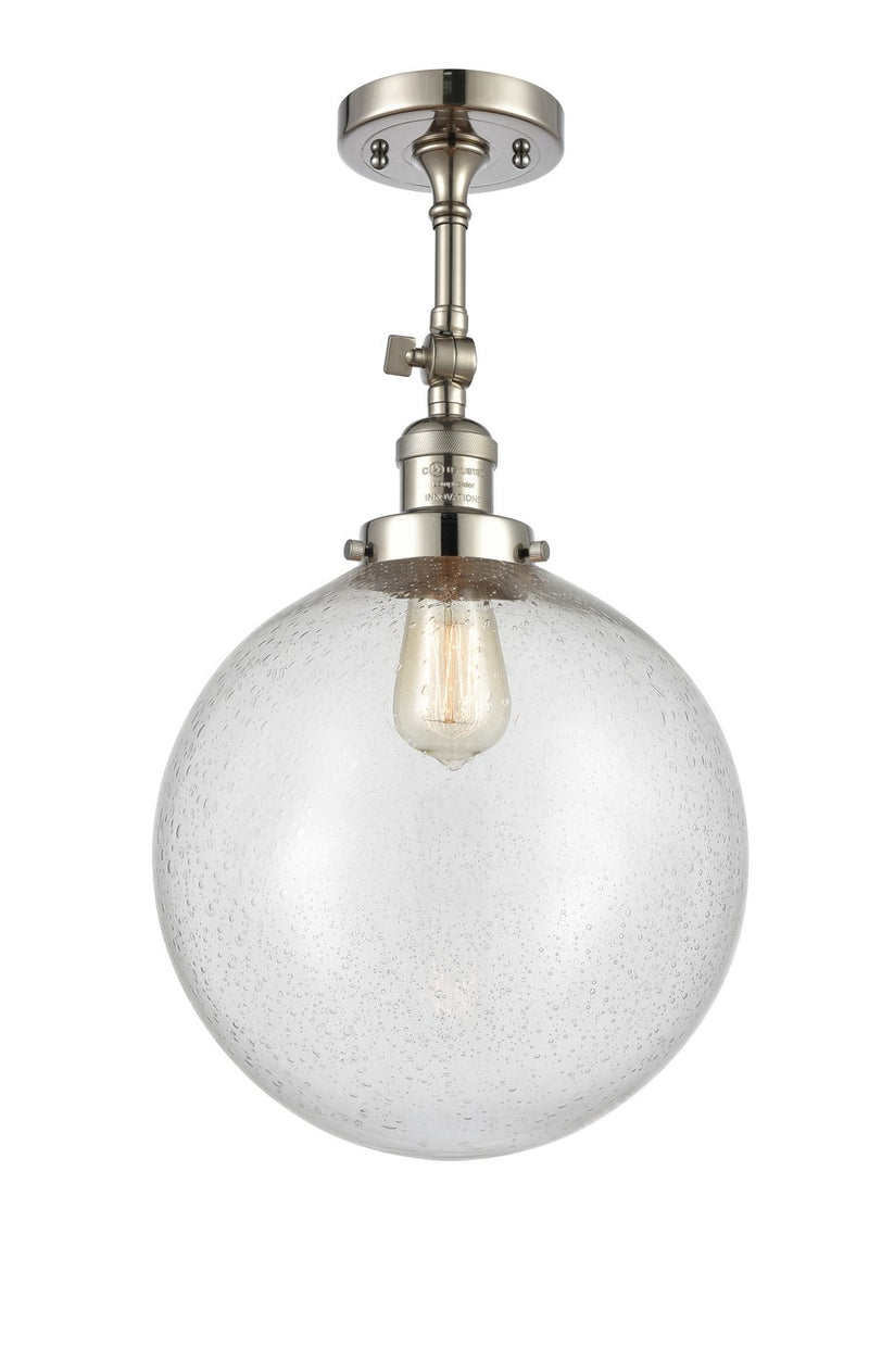 Innovations 201F-PN-G204-12-LED LED Semi-Flush Mount, Polished Nickel