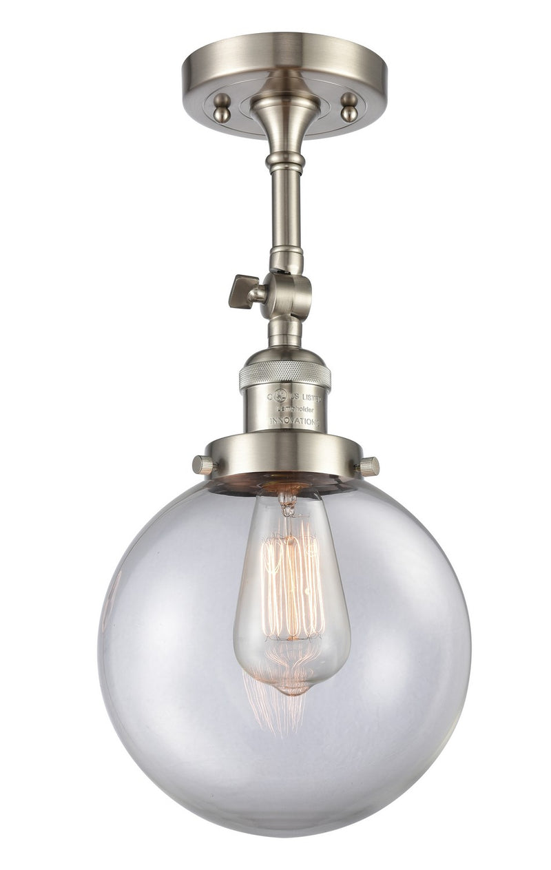 Innovations 201F-SN-G202-8-LED LED Semi-Flush Mount, Brushed Satin Nickel