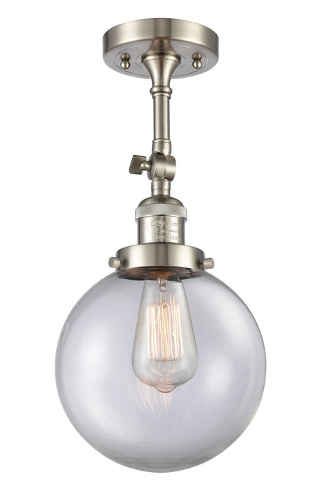 Innovations 201F-SN-G202-8-LED LED Semi-Flush Mount, Brushed Satin Nickel