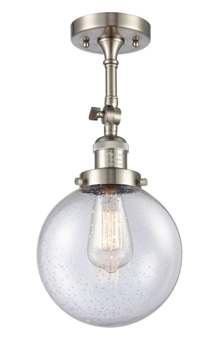 Innovations 201F-SN-G204-8-LED LED Semi-Flush Mount, Brushed Satin Nickel