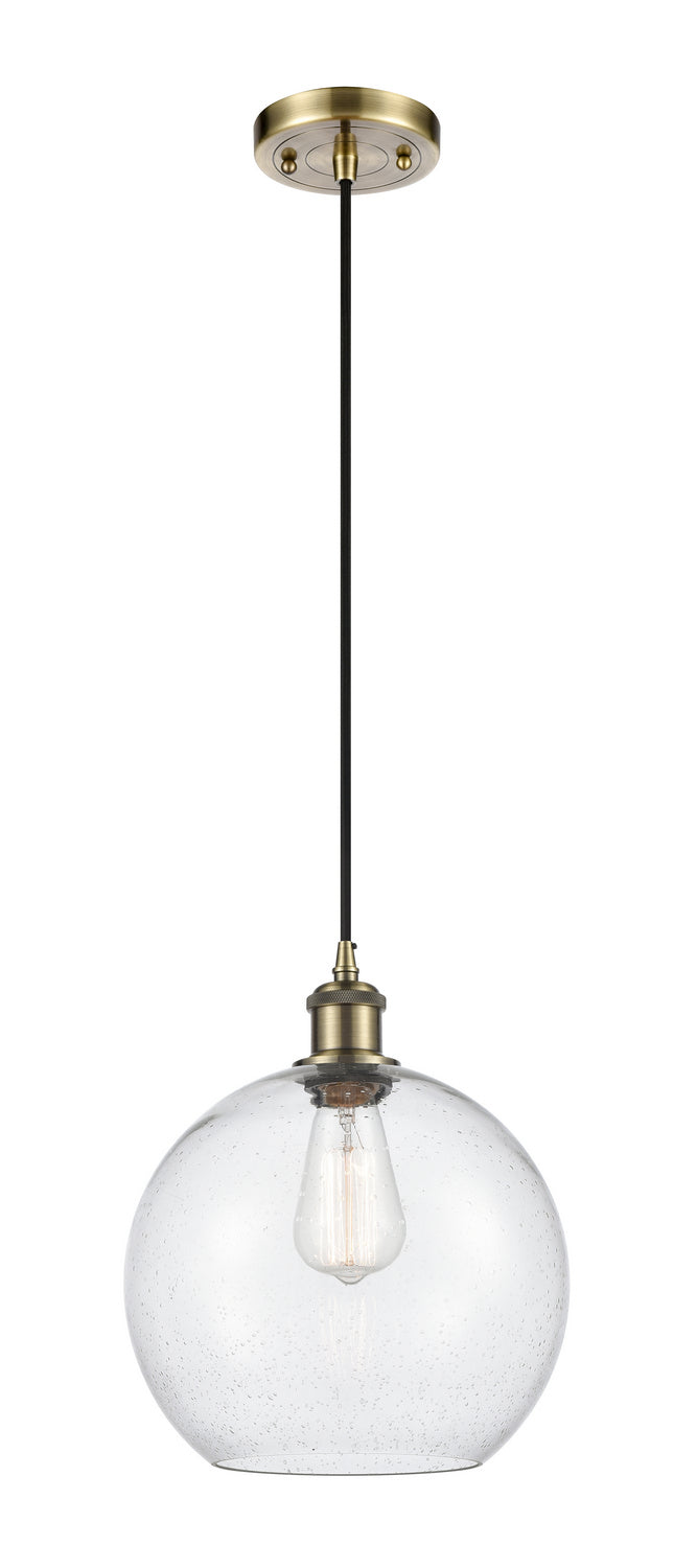 Innovations 516-1P-AB-G124-10 One Light Mini Pendant, Antique Brass
