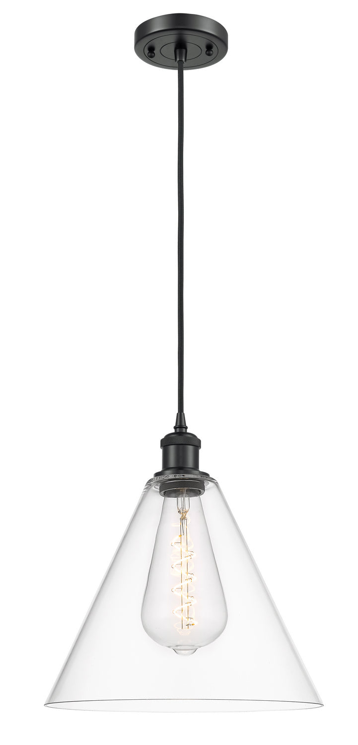Innovations 516-1P-BK-GBC-122 One Light Mini Pendant, Matte Black