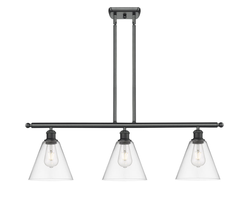 Innovations 516-3I-BK-GBC-82 Three Light Island Pendant, Matte Black