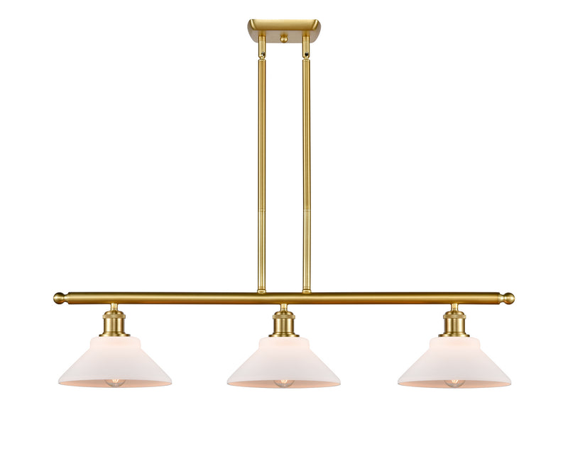 Innovations 516-3I-SG-G131-LED LED Island Pendant, Satin Gold