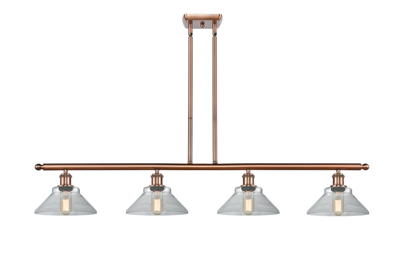 Innovations 516-4I-AC-G132 Four Light Island Pendant, Antique Copper
