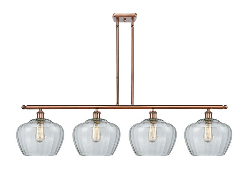 Innovations 516-4I-AC-G92-L Four Light Island Pendant, Antique Copper