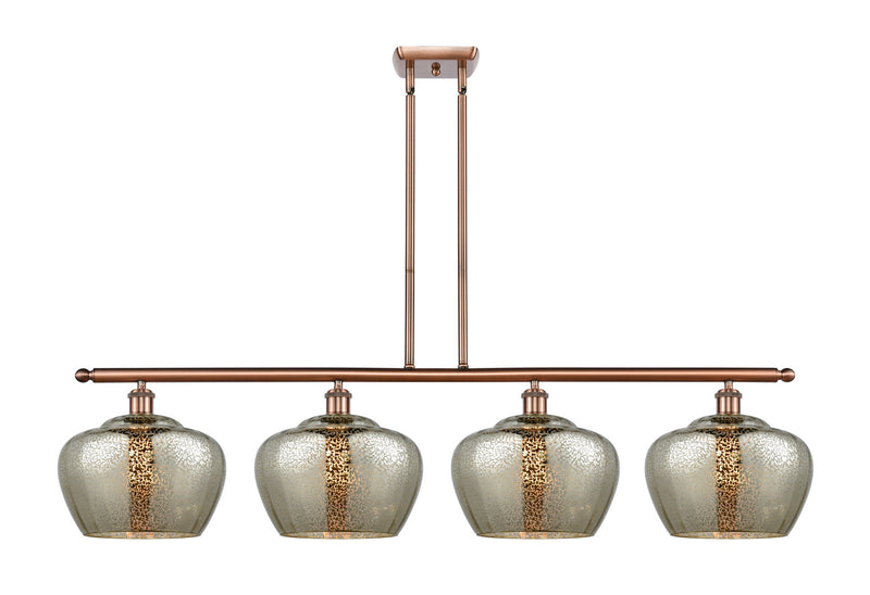 Innovations 516-4I-AC-G96-L-LED LED Island Pendant, Antique Copper