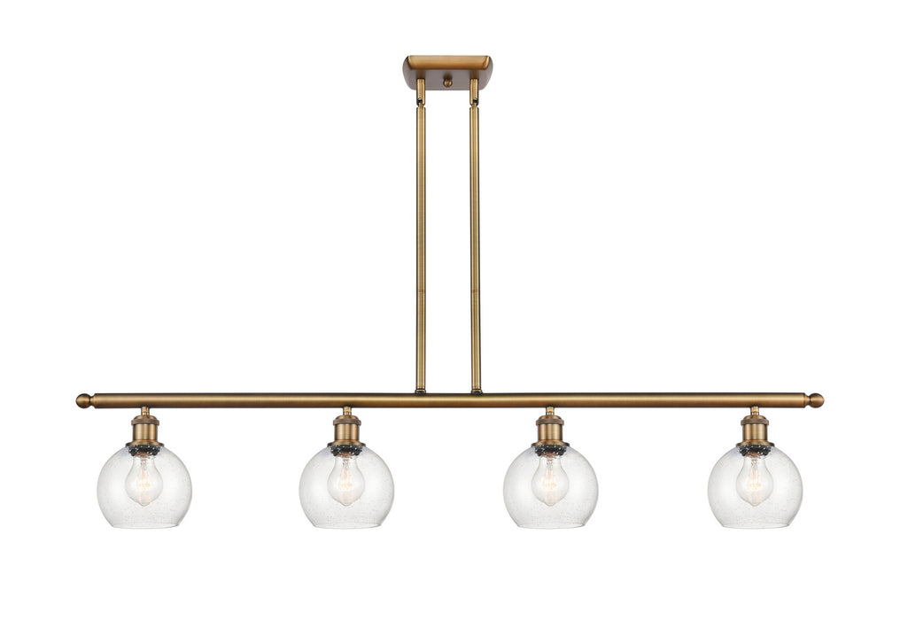 Innovations 516-4I-BB-G124-6 Four Light Island Pendant, Brushed Brass