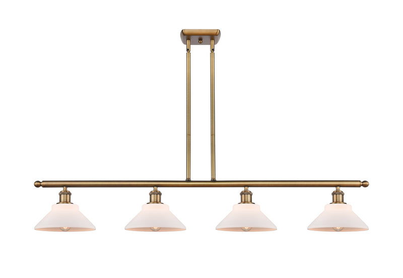 Innovations 516-4I-BB-G131 Four Light Island Pendant, Brushed Brass