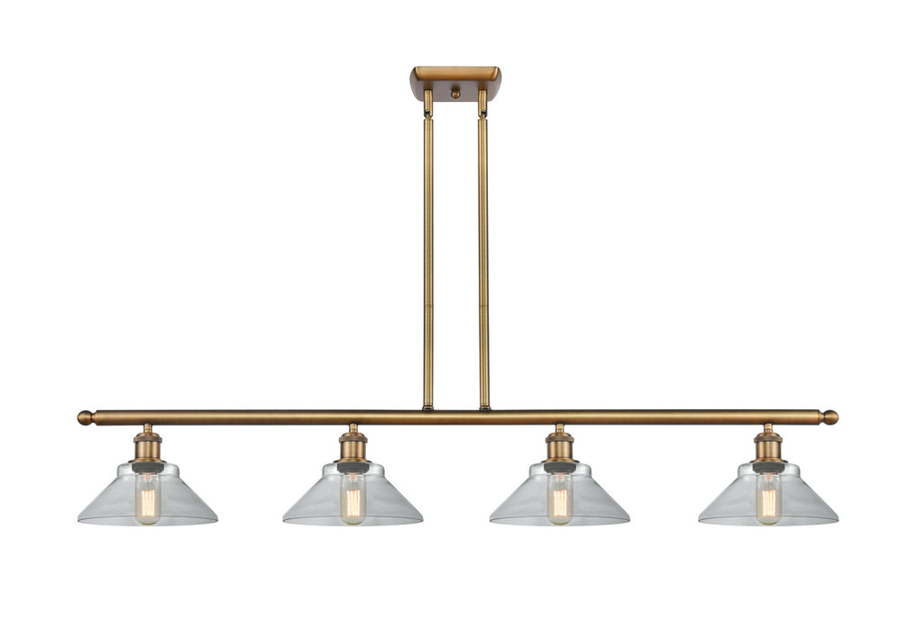 Innovations 516-4I-BB-G132 Four Light Island Pendant, Brushed Brass
