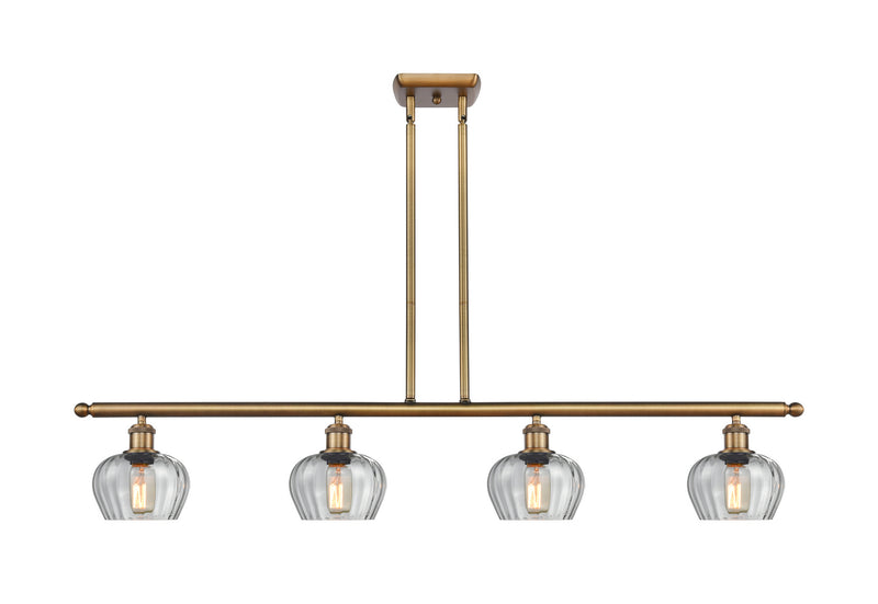 Innovations 516-4I-BB-G92 Four Light Island Pendant, Brushed Brass