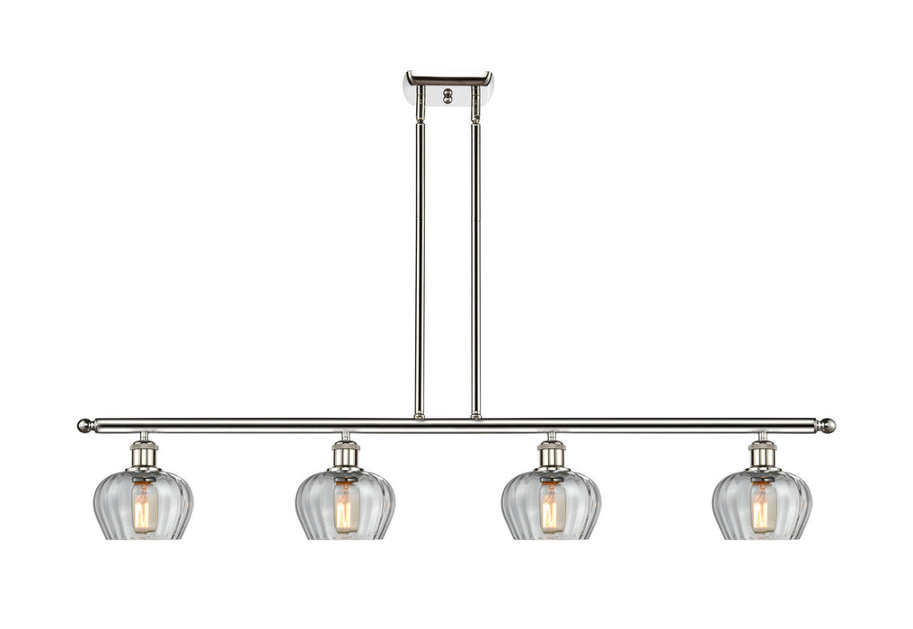 Innovations 516-4I-PN-G92 Four Light Island Pendant, Polished Nickel