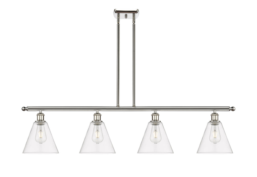 Innovations 516-4I-PN-GBC-82 Four Light Island Pendant, Polished Nickel
