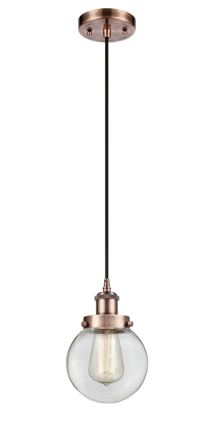 Innovations 916-1P-AC-G202-6 One Light Mini Pendant, Antique Copper