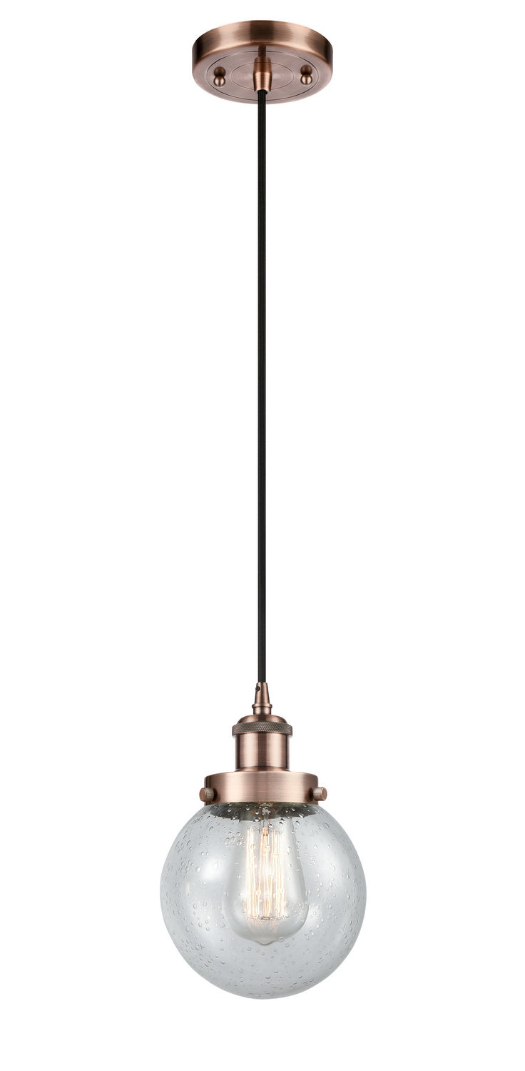 Innovations 916-1P-AC-G204-6 One Light Mini Pendant, Antique Copper