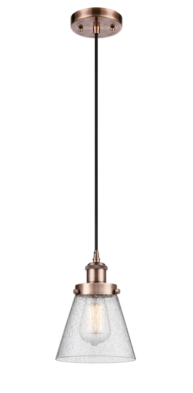 Innovations 916-1P-AC-G64 One Light Mini Pendant, Antique Copper