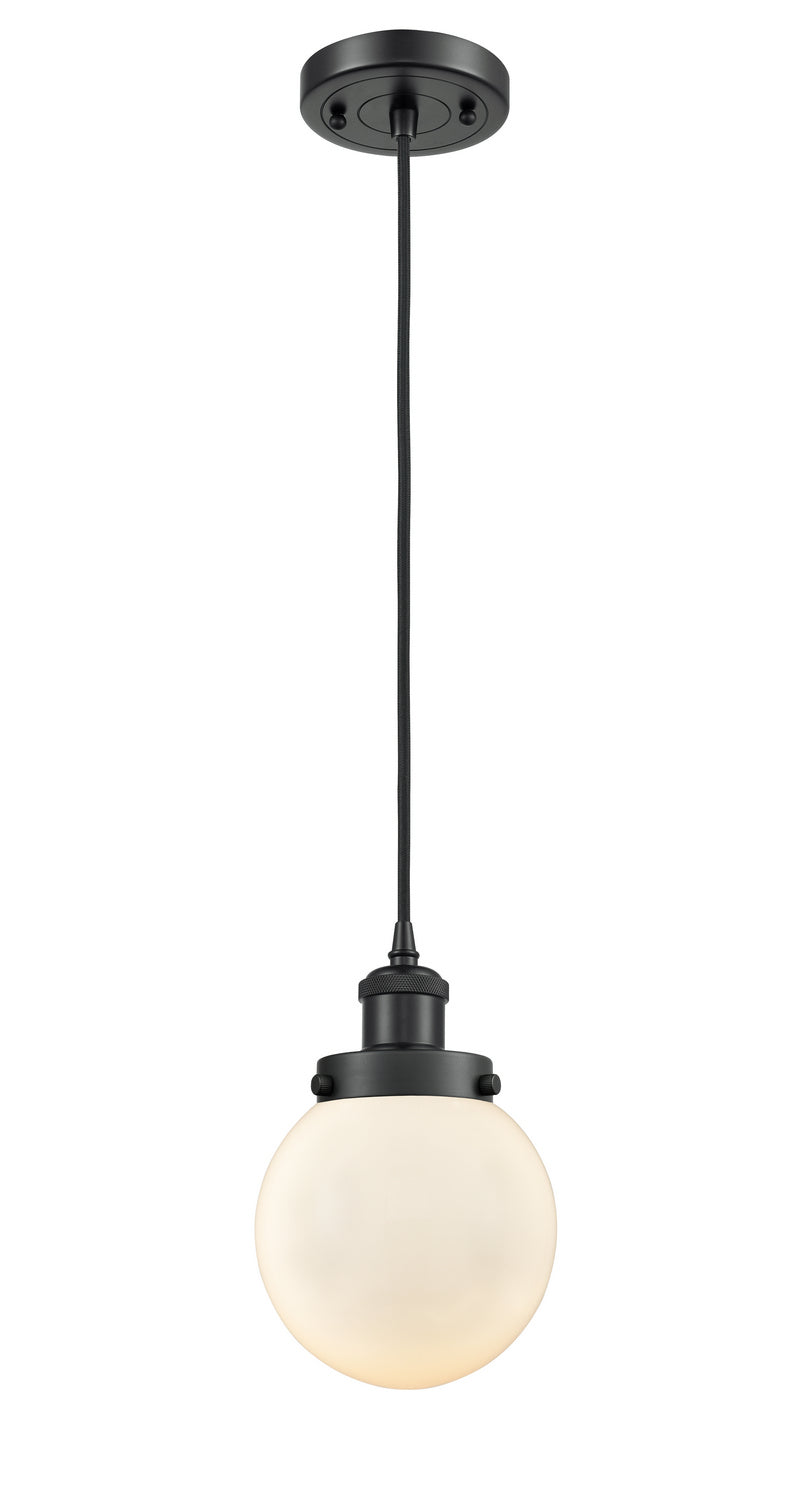 Innovations 916-1P-BK-G201-6-LED LED Mini Pendant, Matte Black