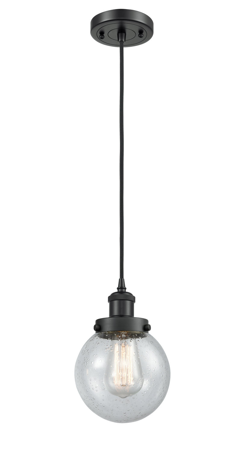 Innovations 916-1P-BK-G204-6 One Light Mini Pendant, Matte Black