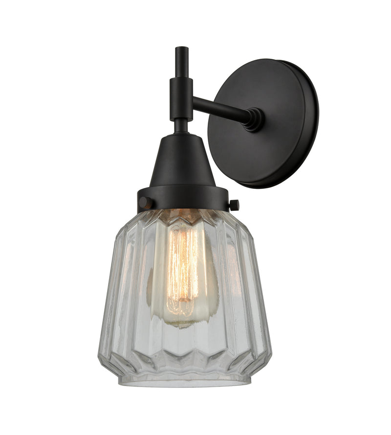 Innovations 447-1W-BK-G142-LED LED Wall Sconce, Matte Black