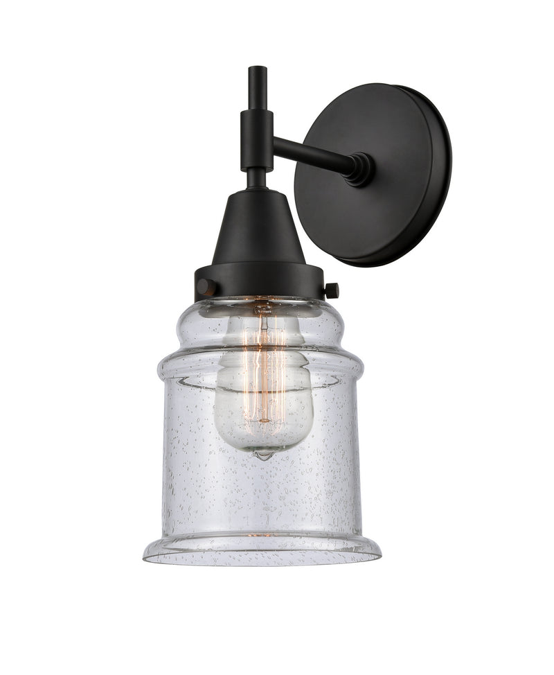 Innovations 447-1W-BK-G184 One Light Wall Sconce, Matte Black