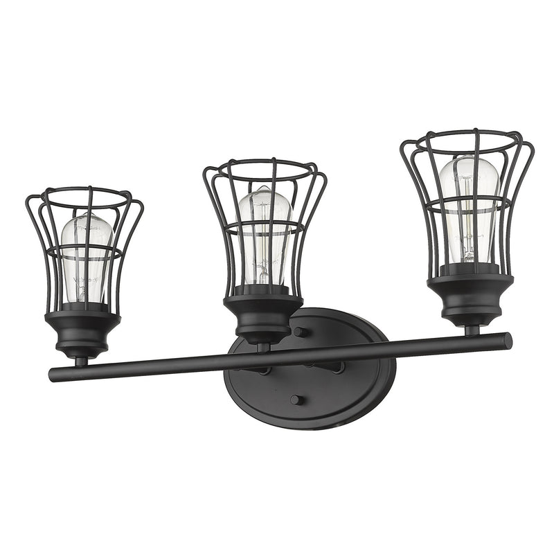Acclaim Lighting IN41282BK Three Light Vanity, Matte Black