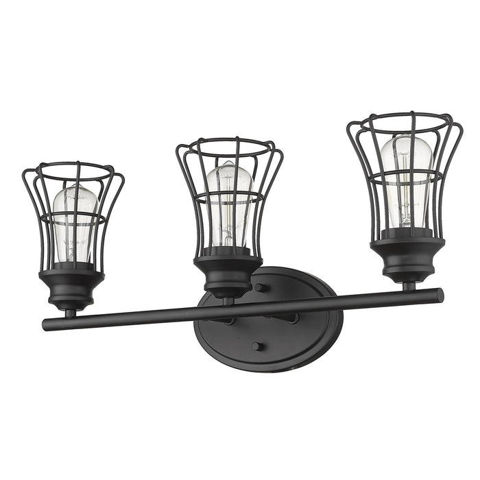 Acclaim Lighting IN41282BK Three Light Vanity, Matte Black