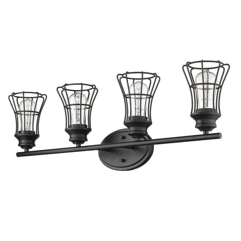 Acclaim Lighting IN41283BK Four Light Vanity, Matte Black