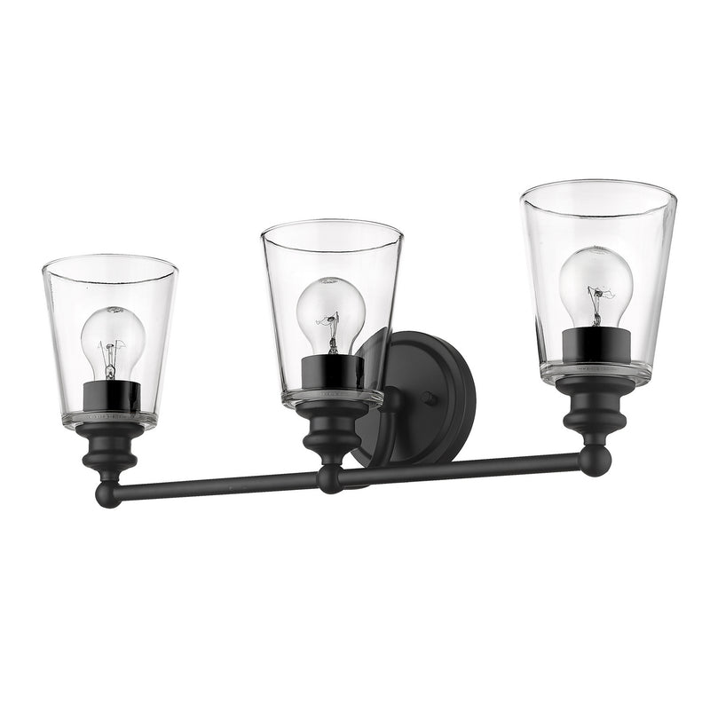Acclaim Lighting IN41402BK Three Light Vanity, Matte Black