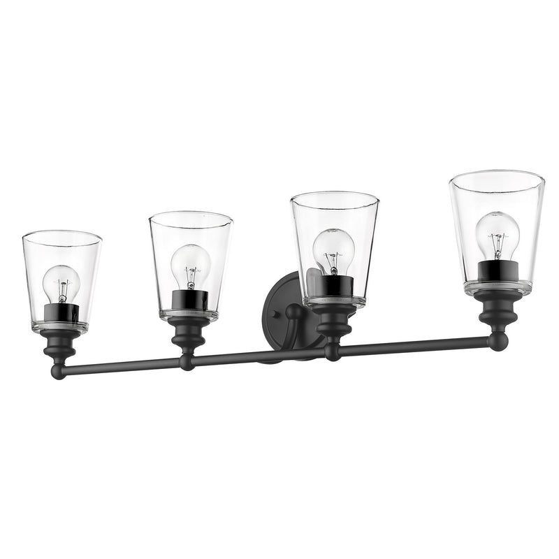 Acclaim Lighting IN41403BK Four Light Vanity, Matte Black