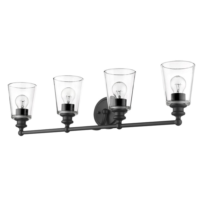 Acclaim Lighting IN41403BK Four Light Vanity, Matte Black