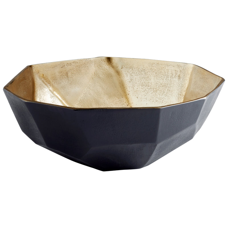 Cyan 10623 Bowl, Matt Black And Gold