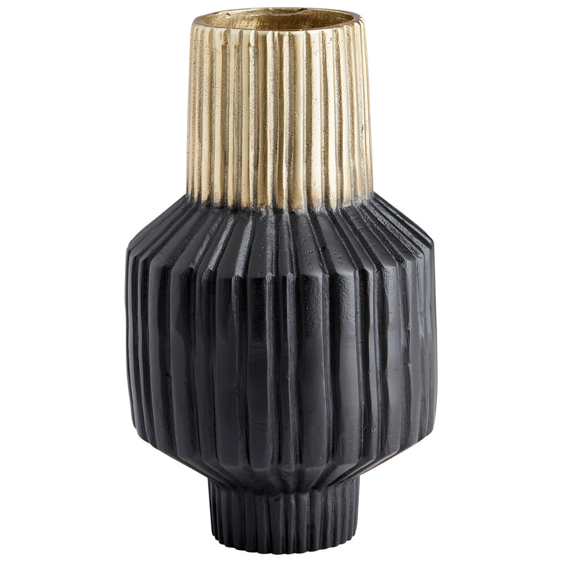 Cyan 10624 Vase, Matt Black And Gold
