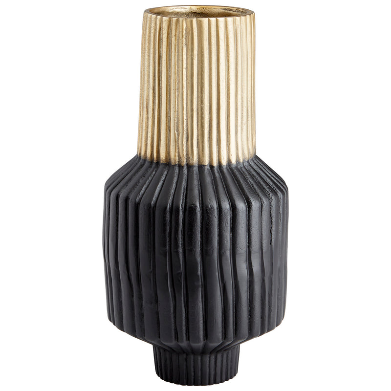 Cyan 10625 Vase, Matt Black And Gold